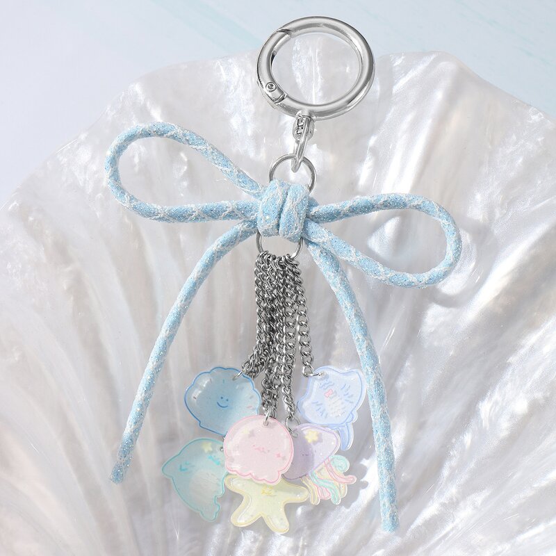 Keychain Supplier - Acrylic Ocean Series Bow Marine Life Keychain