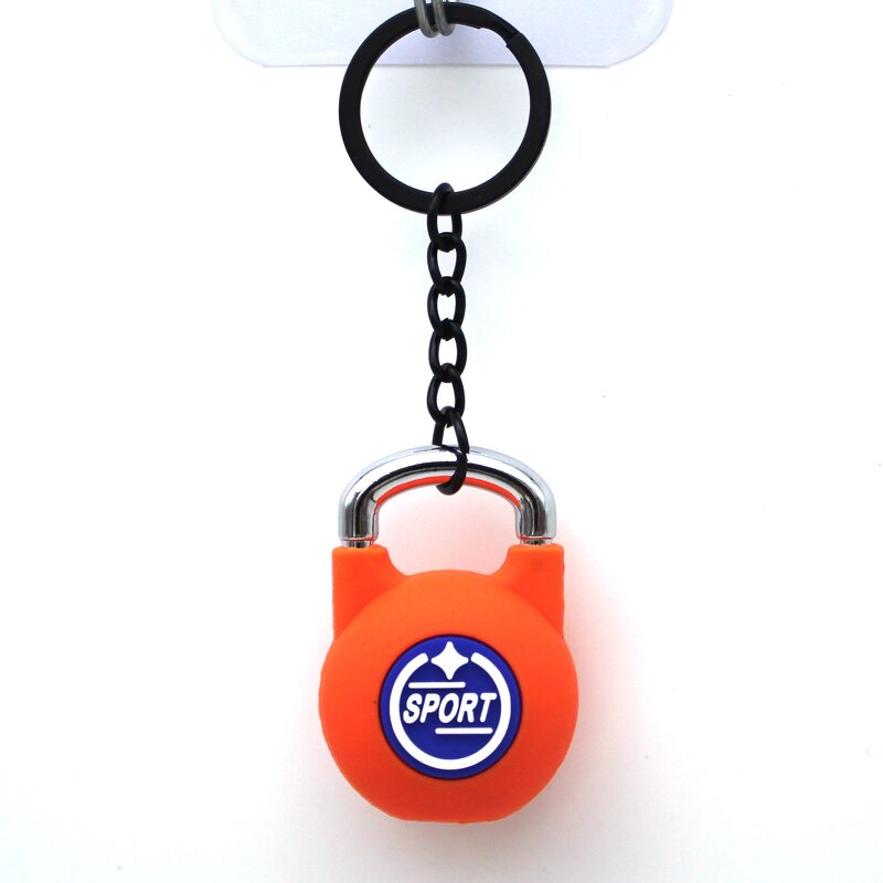 Keychain Supplier - 3D Rubber Keychain Barbell Kettlebell Pendant