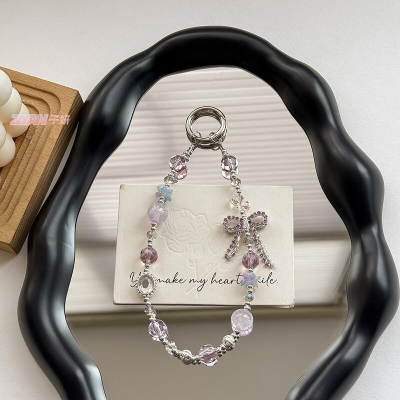 Keychain Manufacturer - Alloy Bow Crystal Resin Bead