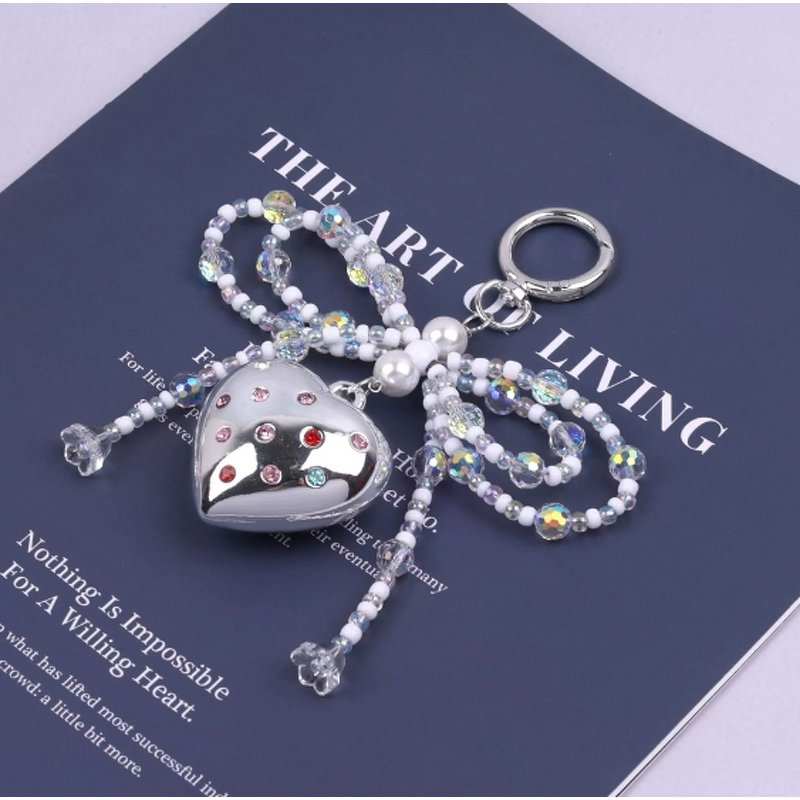 Keychain Factory - Heart Crystal Bead Bow Rhinestone Everything