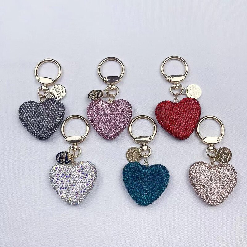 Keychain Manufacturer - Full Rhinestone Heart Keychain Zinc Alloy
