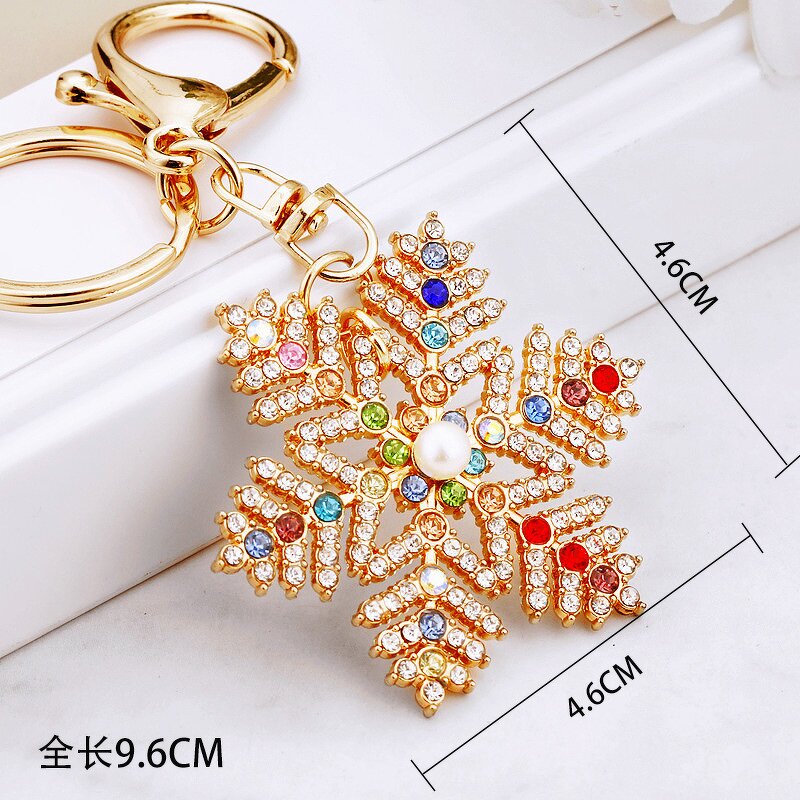 Keychain Supplier - Christmas Snowflake Keychain Acrylic Diamond