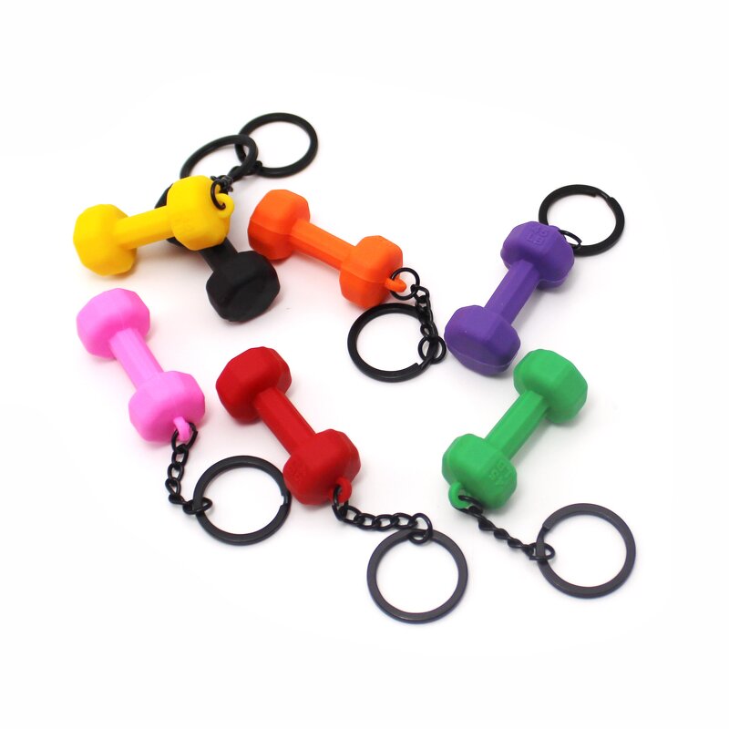 Keychain Factory - 3D Rubber Dumbbell Keychain Couple Souvenir