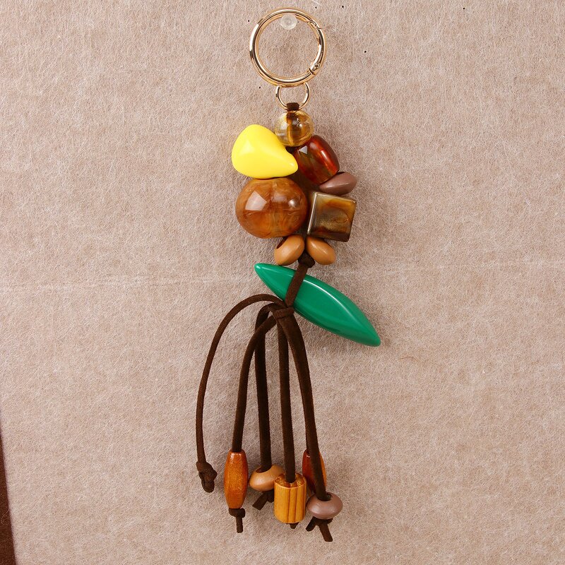Keychain Manufacturer - Beaded Bag Pendant Wooden Resin Beads