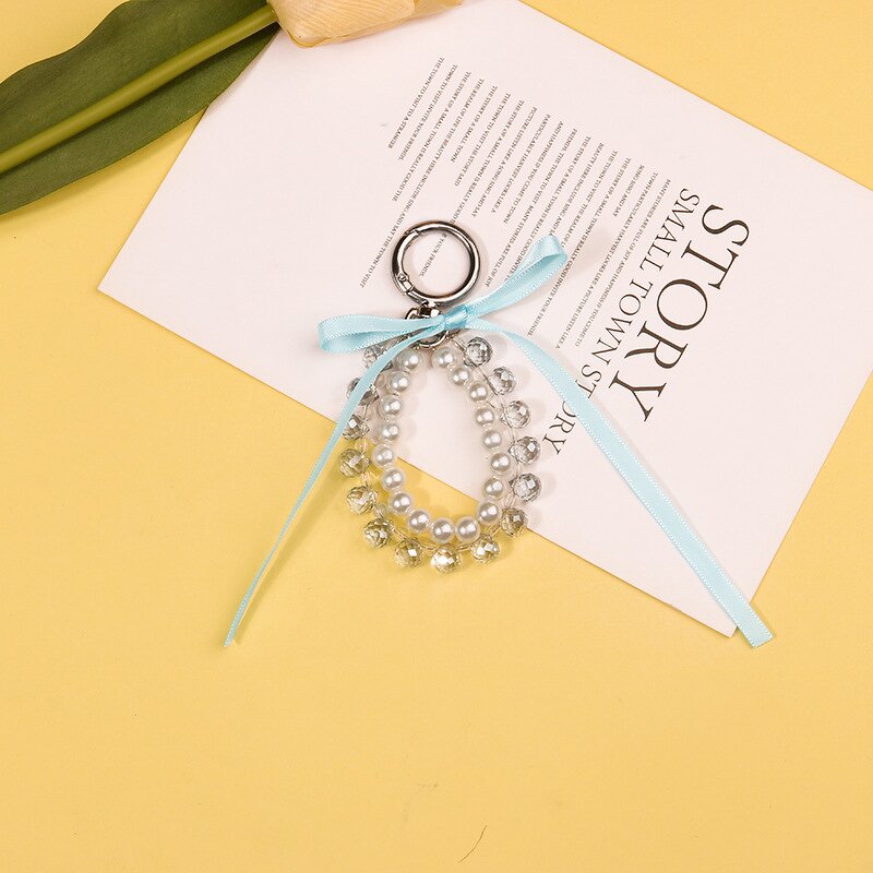 Keychain Manufacturer - Crystal Resin Pearl Ribbon Bead Chain