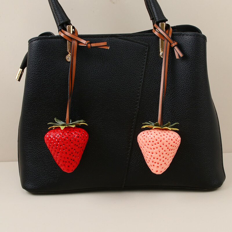Keychain Factory - Big Strawberry Resin Pendant 3D Cute