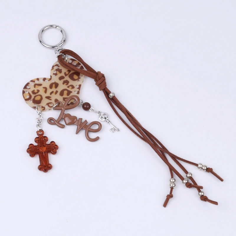Keychain Manufacturer - Leopard Print Keychain Letter Cross Car Bag