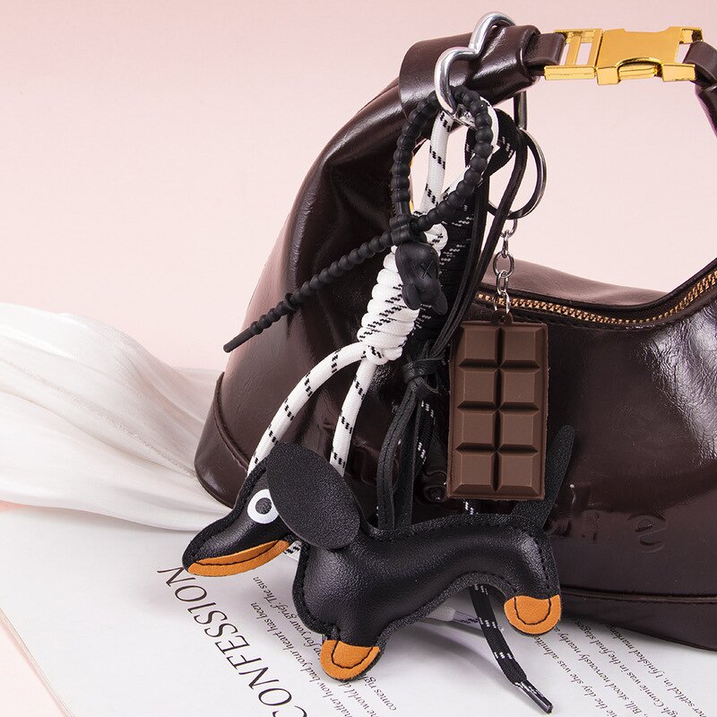 Keychain Manufacturer - Sausage Dog Woven Rope Keychain Leather