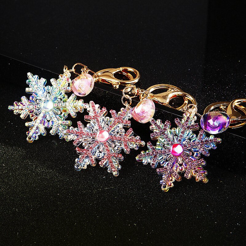 Keychain Supplier - Christmas Snowflake Keychain Acrylic Diamond