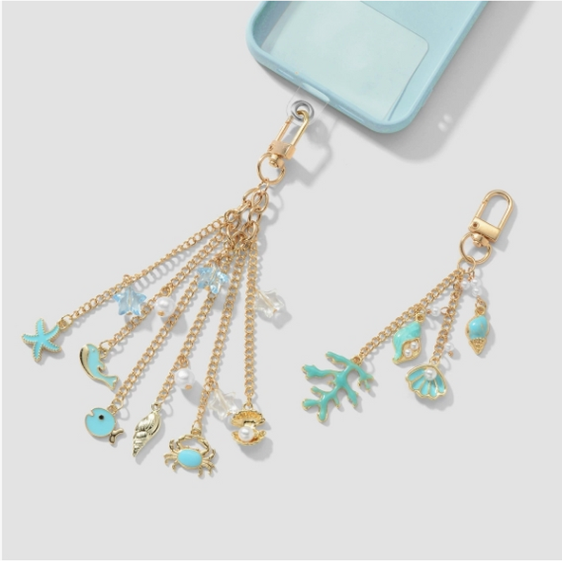 Keychain Manufacturer - Chain Pearl Dripping Oil Sea Life Pendant