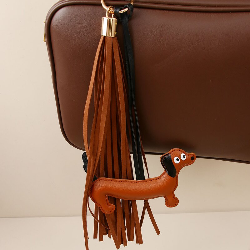 Keychain Factory - Extra Long Pug Tassel Pendant PU Cartoon