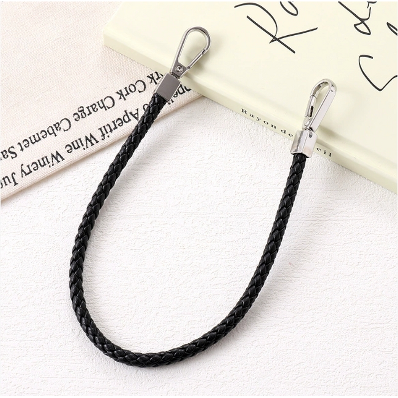 Phone Lanyard Manufacturer - Woven Leather Chain with Double Buckle