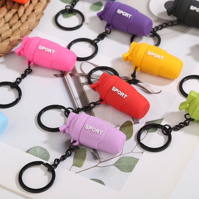 Keychain Factory - Fitness Club Dumbbell Water Bottle Keychain