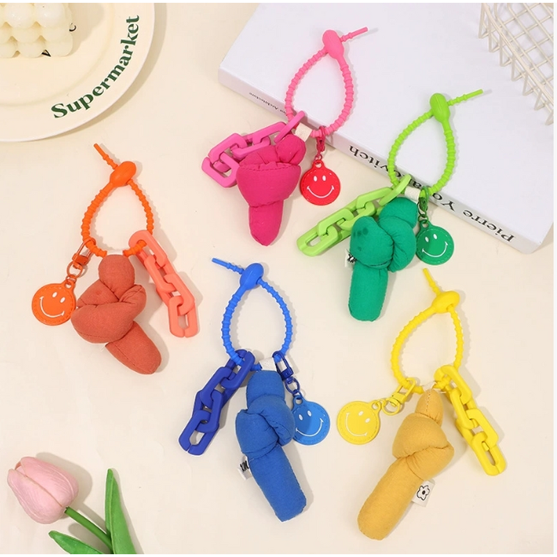 Keychain Manufacturer - Plush Candy Twist Button Keychain Men Women