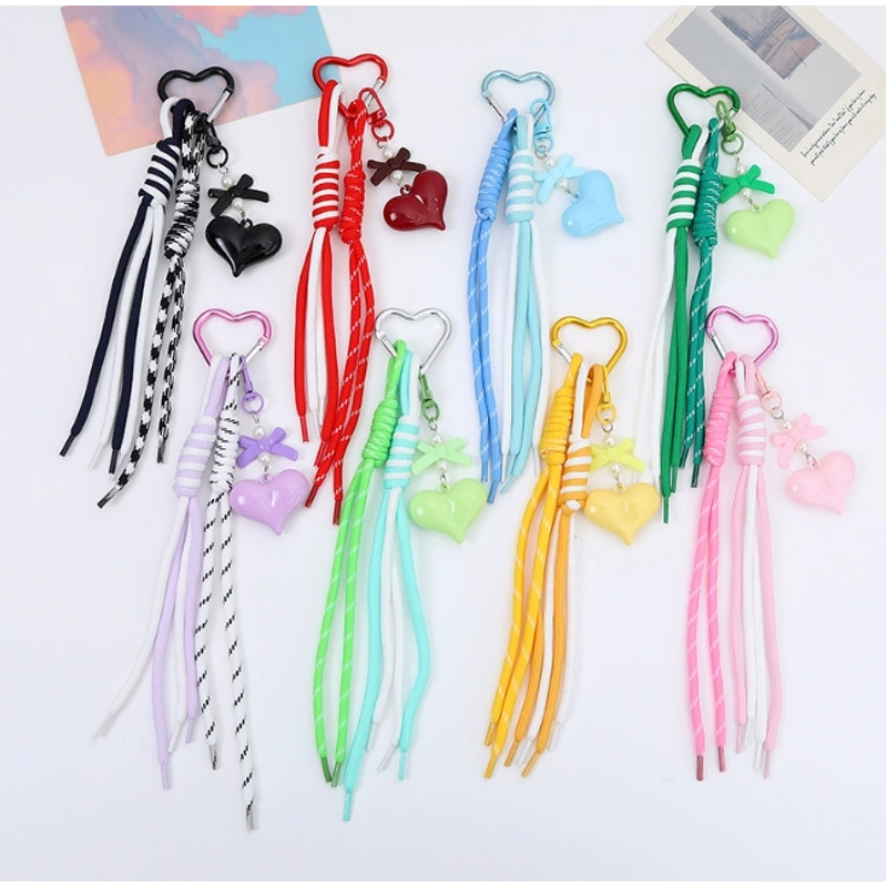 Keychain Factory - Woven Rope Acrylic Bow Keychain Handmade