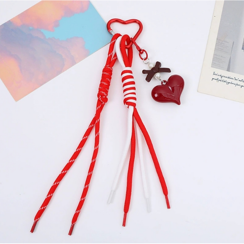 Keychain Factory - Woven Rope Acrylic Bow Keychain Handmade