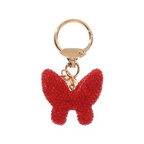 Keychain Manufacturer - Rhinestone Bow Keychain Gold Tag Women