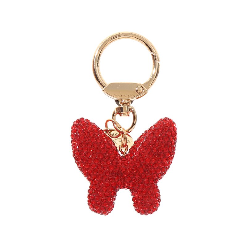 Keychain Manufacturer - Rhinestone Bow Keychain Gold Tag Women