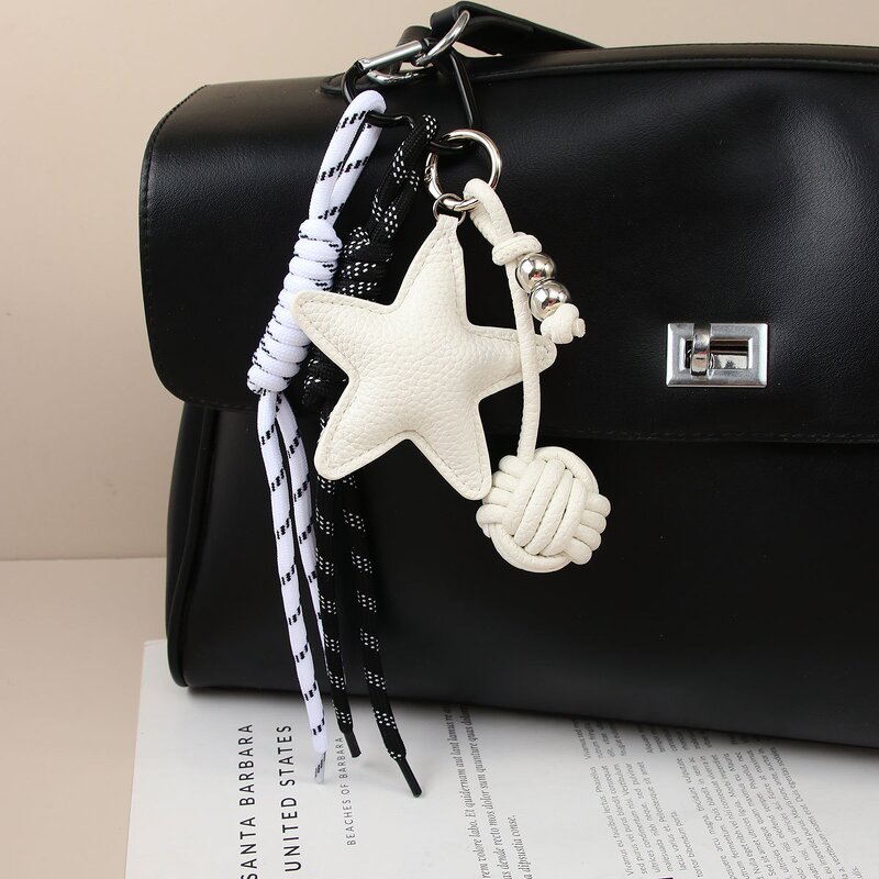 Keychain Supplier - Leather Star Handmade Knot Keychain Pendant