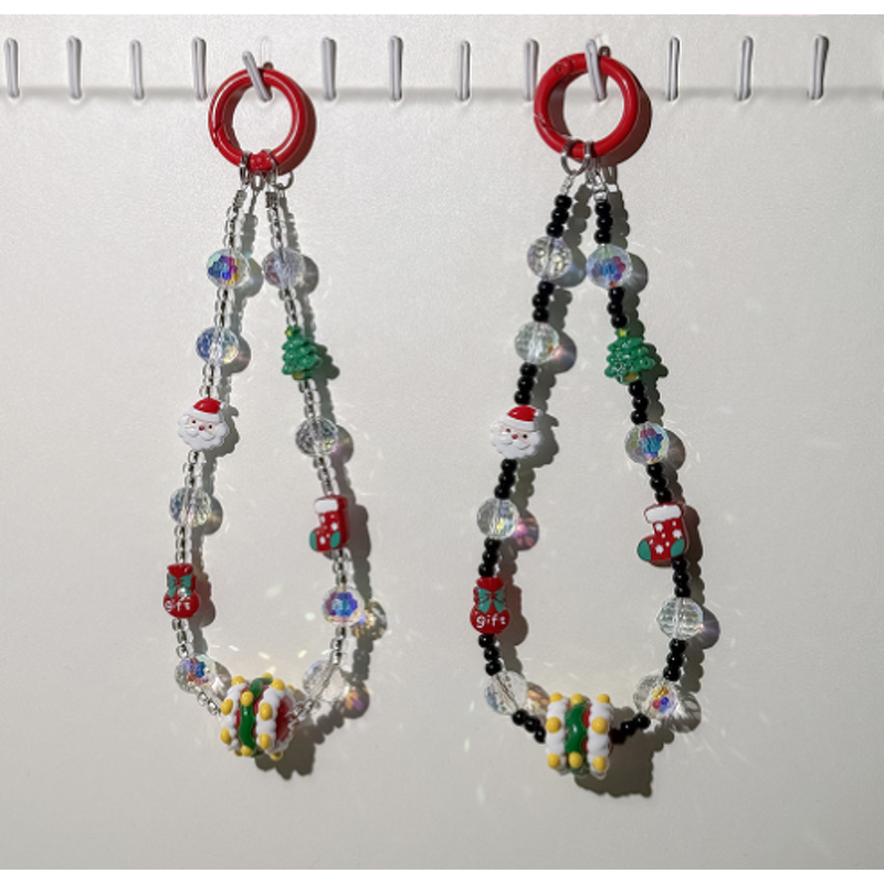 Phone Lanyard Factory - Christmas Hand-Painted Bead Crystal Alloy