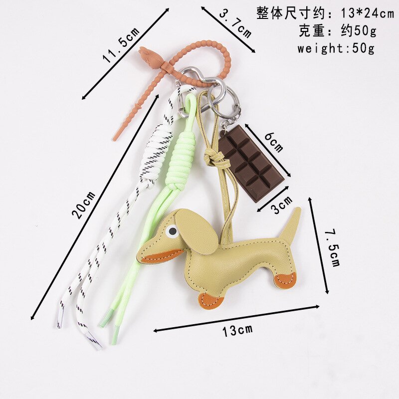 Keychain Manufacturer - Sausage Dog Woven Rope Keychain Leather