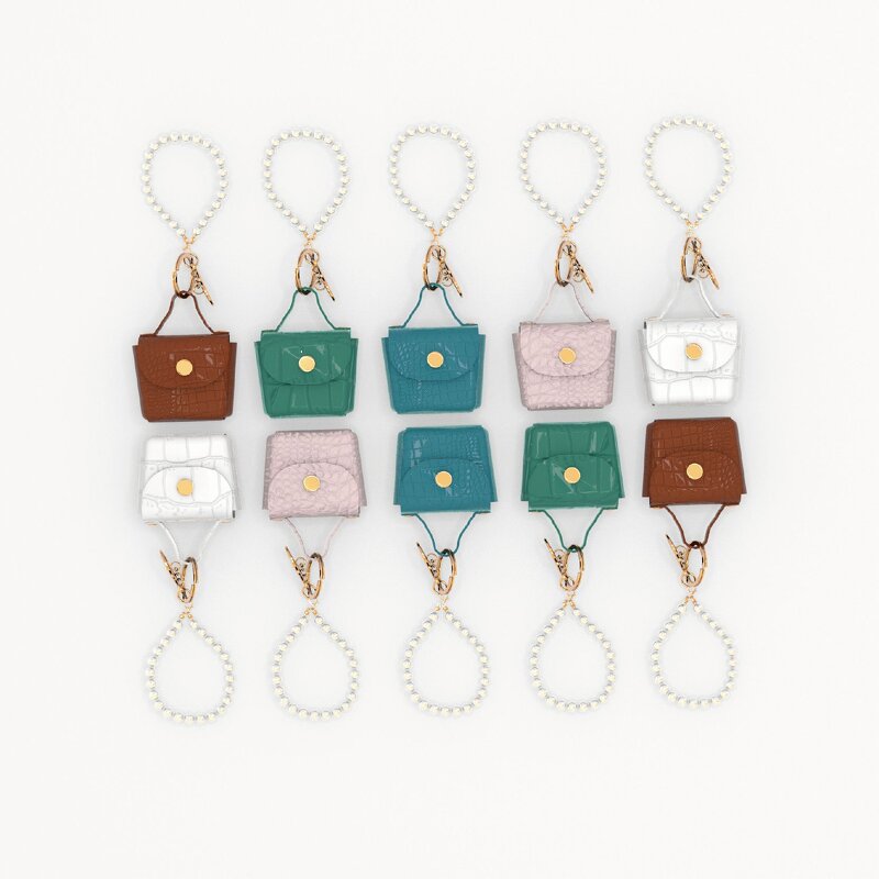 Keychain Manufacturer - Pearl Leather Bag Pendant Car Keychain PU