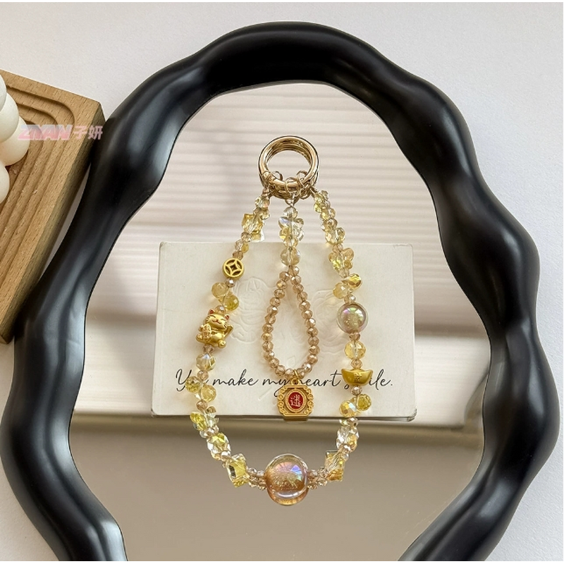 Keychain Supplier - Handmade Bead Lucky Cat Car Keychain