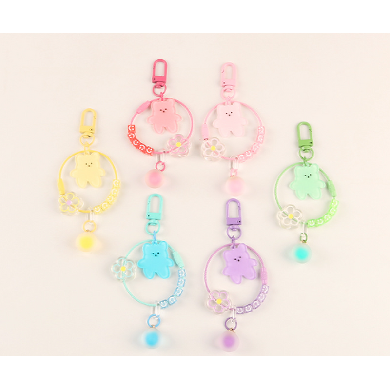 Keychain Manufacturer - Acrylic Bear Keychain Smile Letter Garland