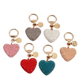 Keychain Supplier - Heart Alloy Keychain Diamond Inlaid Bag Charm
