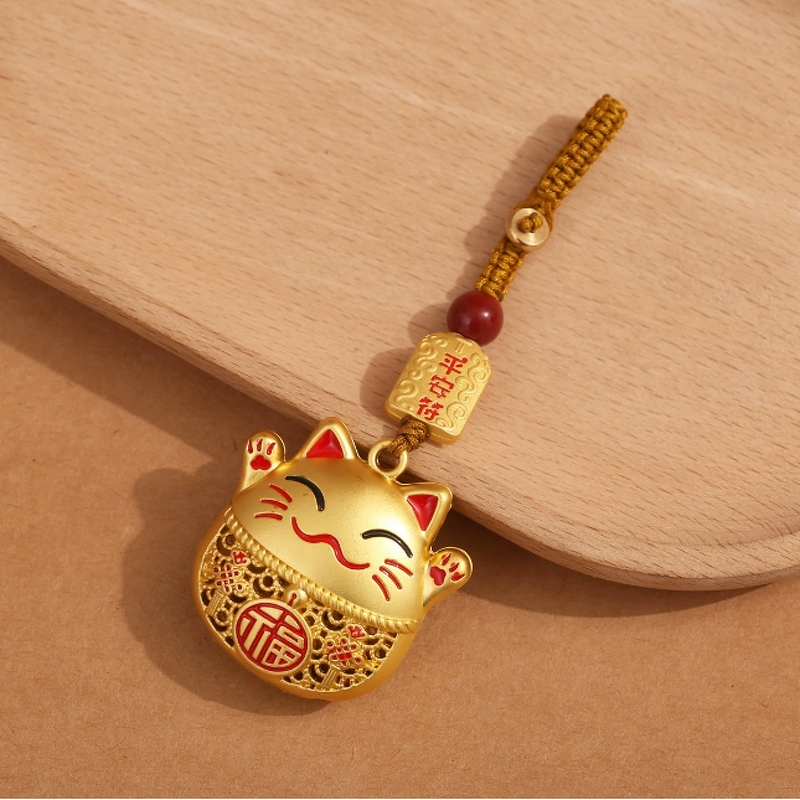 Keychain Manufacturer - Lucky Cat Drip Oil Keychain Chinese Style