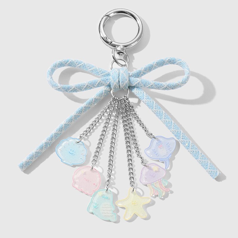 Keychain Supplier - Acrylic Ocean Series Bow Marine Life Keychain