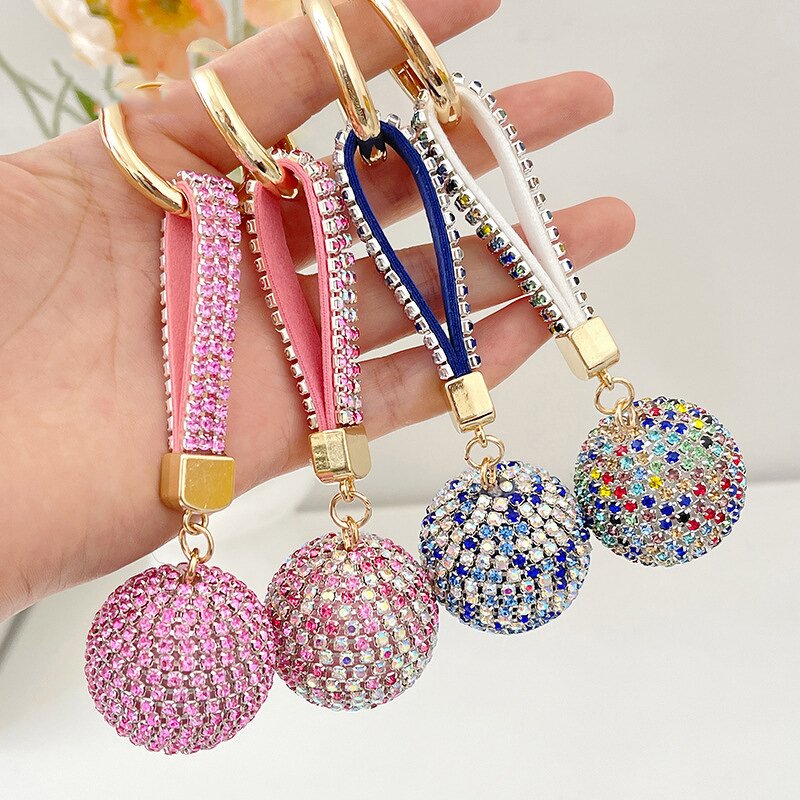 Keychain Factory - Rhinestone Round Ball Car Keychain Diamond