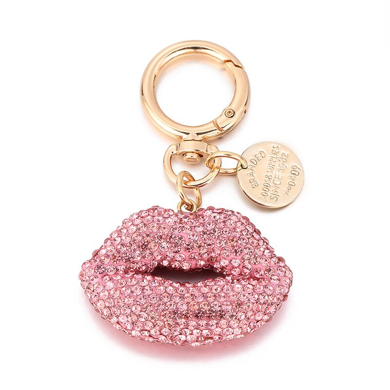Keychain Factory - Diamond-set Red Lip Keychain Full Clay Mouth
