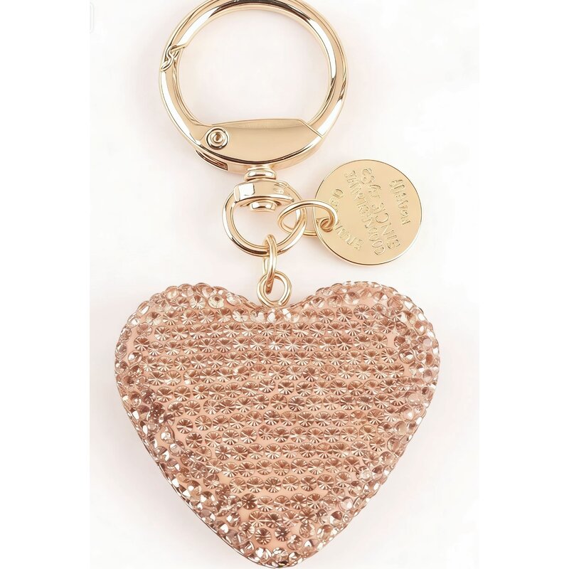 Keychain Supplier - Heart Alloy Keychain Diamond Inlaid Bag Charm