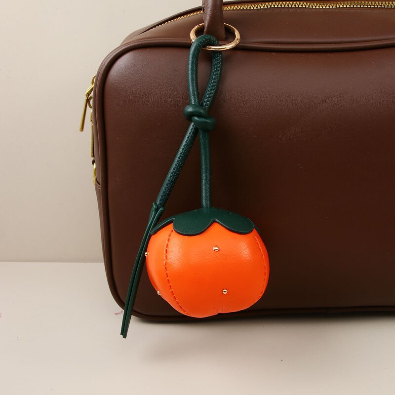 Keychain Manufacturer - PU Filled Cotton Pumpkin Keychain Bag Clip