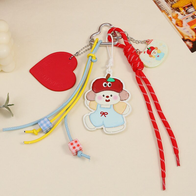 Keychain Factory - PU Apple Puppy Pendant Weaving Rope Cute