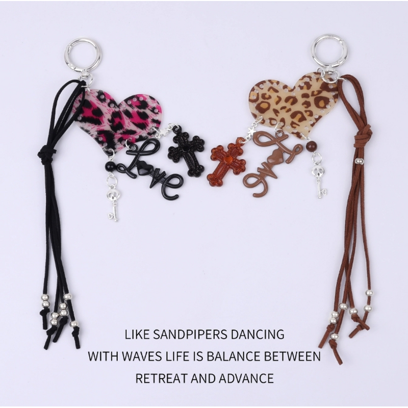 Keychain Manufacturer - Leopard Print Keychain Letter Cross Car Bag