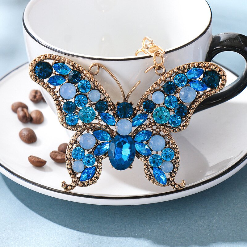 Keychain Manufacturer - Diamond Hollow Butterfly Keychain Creative