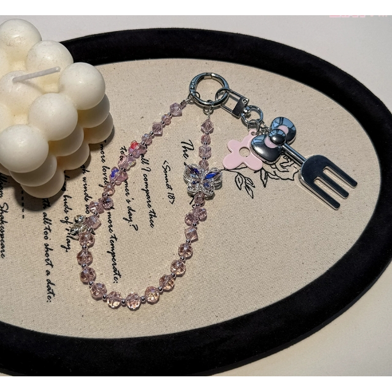 Phone Chain Supplier - High-End Crystal Bead Alloy Butterfly