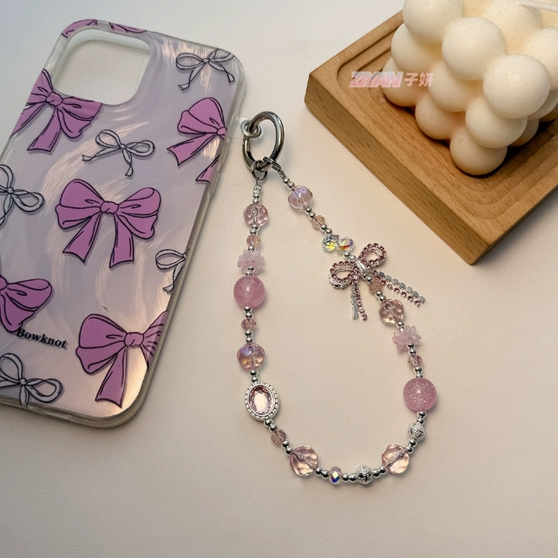 Keychain Manufacturer - Alloy Bow Crystal Resin Bead