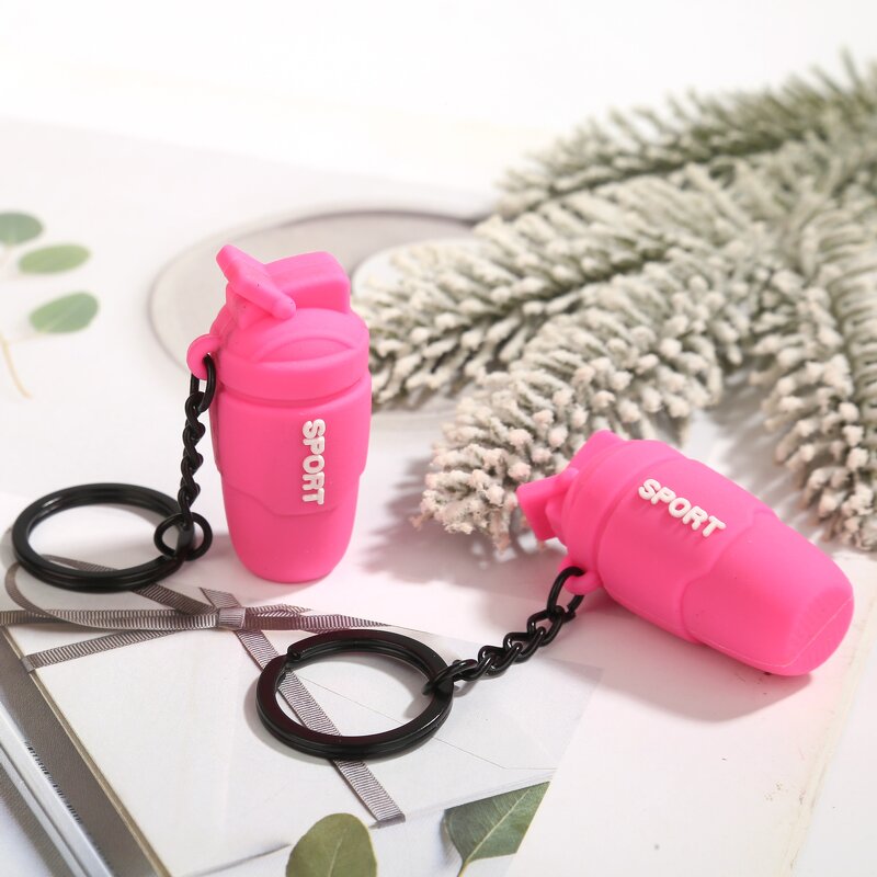 Keychain Factory - Fitness Club Dumbbell Water Bottle Keychain