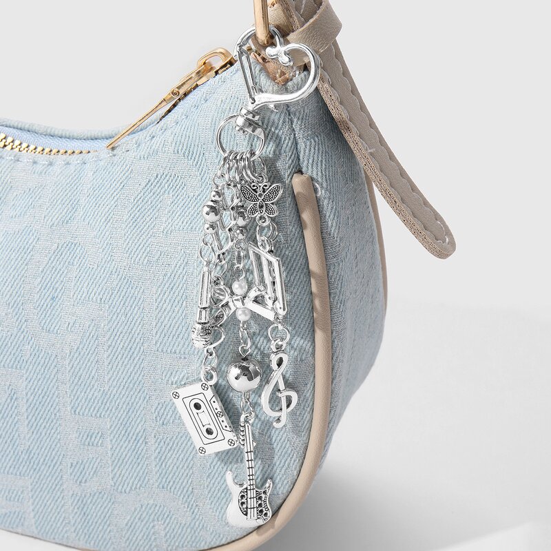 Keychain Factory - Music Festival Pearl Openwork Heart Star Keychain