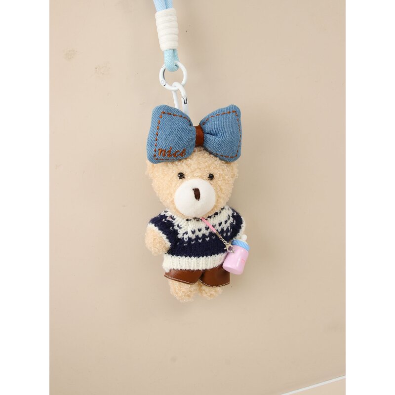 Keychain Manufacturer - Christmas Sweater Bear Plush Pendant Bow