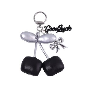 Keychain Factory - Leather Cherry Keychain Bow Personalized Car