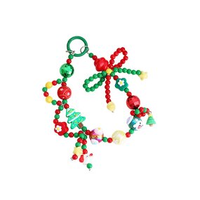 Phone Chain Supplier - Cartoon Rice Bead Bow Christmas Pendant