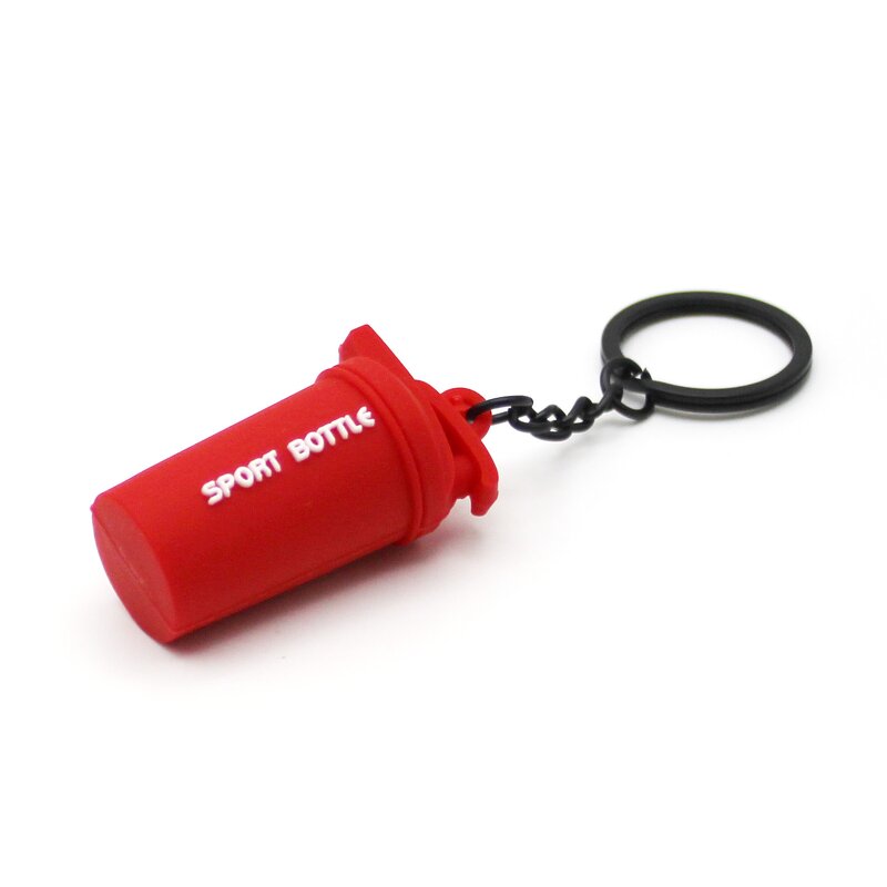 Keychain Supplier - 3D Rubber Fitness Keychain Shaker Cup Sport