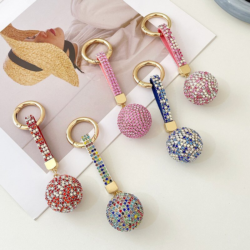 Keychain Factory - Rhinestone Round Ball Car Keychain Diamond