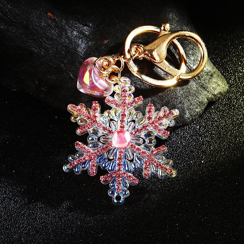 Keychain Supplier - Christmas Snowflake Keychain Acrylic Diamond