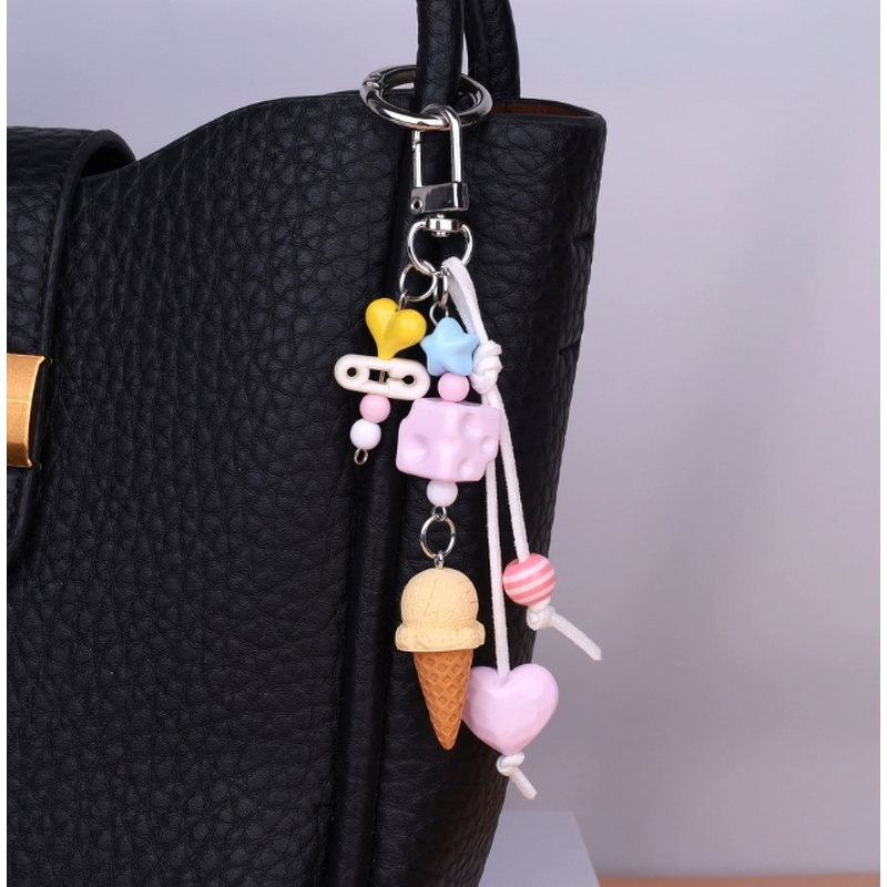 Keychain Manufacturer - Ice Cream Keychain Heart Colorful Bead Love