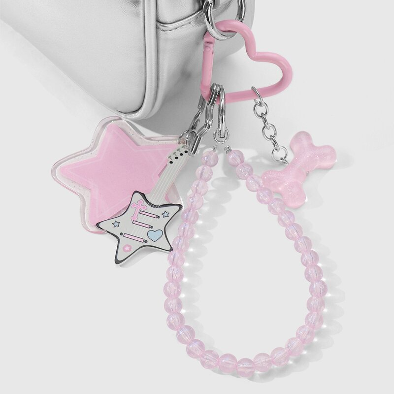 Keychain Manufacturer - Crystal Bead Acrylic Star Love Guitar Keychain